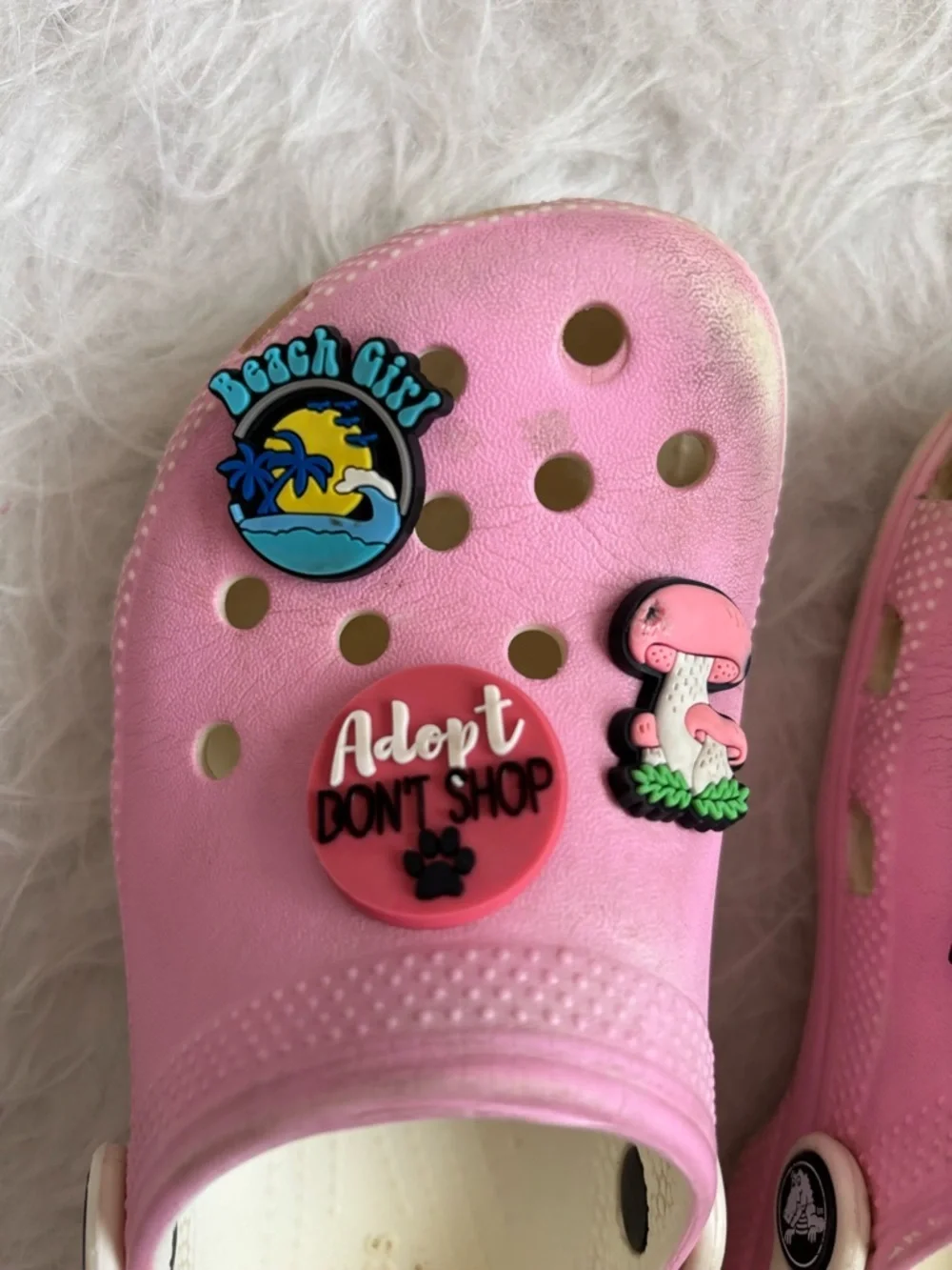 CROCS Kids Pink Slip-On Clogs with Fun Jibbitz Charms